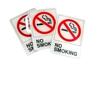 NEW - Set of 3 NO SMOKING Plastic Signs - 5” x 7”